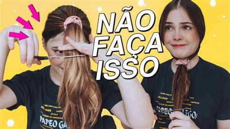 Como Cortar O Cabelo Em Camada Sozinha Em U Diy Bruna Tv Youtube