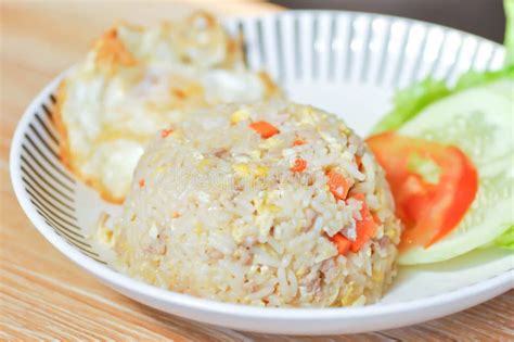 Stir Fried Rice Or Fried Rice With Sunny Side Up Egg Stock Photo