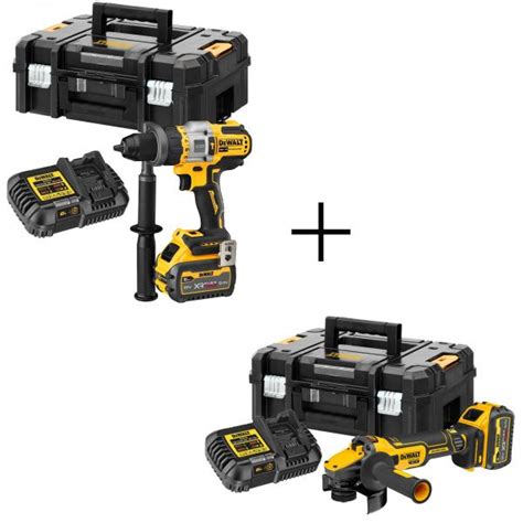 DeWALT Kit Aparafusadora DCD999T1 QW Rebarbadora DCG409T1 QW