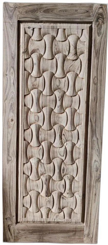 Interior 32mm African Teak Carving Wood Door For Home 6 5X3 5feet At