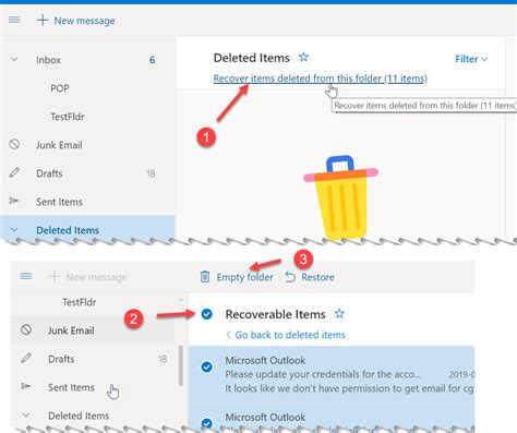 How To Purge The Outlook Recovery Emails Folder Microsoft Community