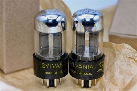 NOS 1954 SYLVANIA 6SN7 GTB CHROME TOP MATCHED PAIR BLACK PLATE CARY SLP