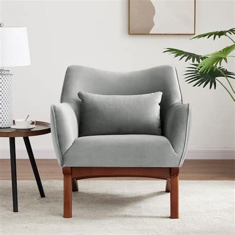 Ashcroft Furniture Co Gatsby Mid Century Modern Luxury Velvet Upholstered Accent Comfy Armchair