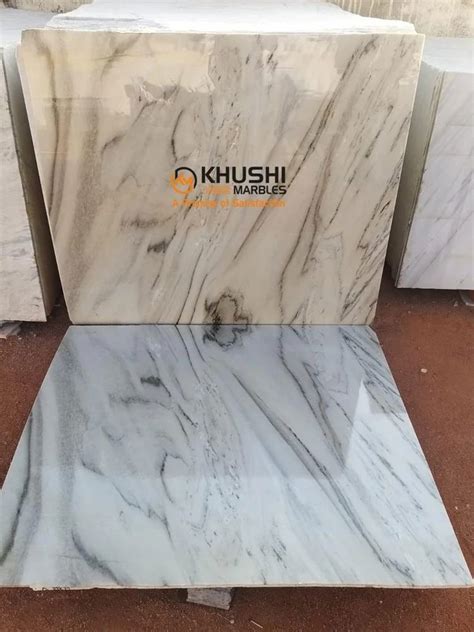 White Designer Marble Slab For Flooring Thickness 18 20 Mm