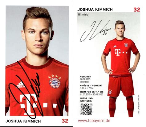 Joshua Kimmich Bayern M Nchen Deutschland Autogramm Ak Autogrammkarte