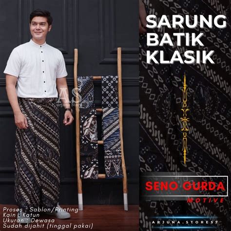 Katun Seno Batik Wayang Sarong Modern Classic Sarong For Adult Men