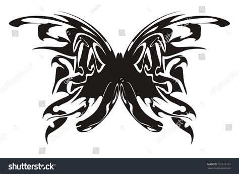Butterfly Tribal Tattoo Stock Vector (Royalty Free) 131016161 ...