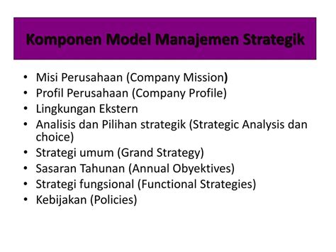 Pandangan Umum Manajemen Strategik Ppt Download