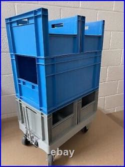 Standard Euro Industrial Plastic Storage Boxes Crate Container Dolly