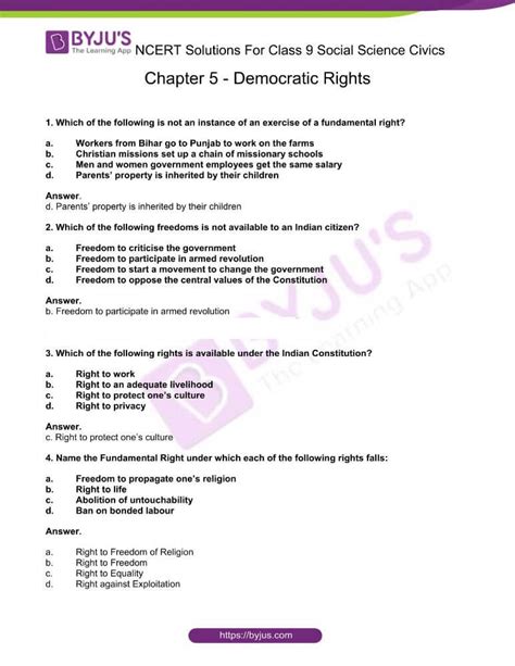 Ncert Solutions For Class Civics Social Science Chapter Democratic