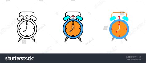 Alarm Clock Icon Set Isolated On Stock Vector Royalty Free