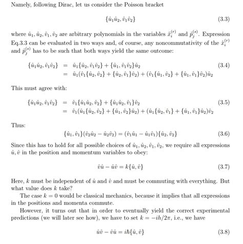 Quantum Mechanics A Derivation Of The Canonical Commutation Relations