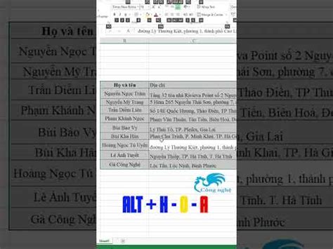 1 Thủ Thuật Excel Mẹo Tự động Căn Chỉnh Hàng Ngang Và Cột Trong