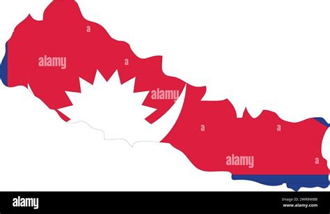 Nepal Flag in Nepal Map, Nepal Map with Flag, Country Map, Nepal with Flag, Nation Flag Stock ...