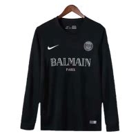 Psg X Balmain Training Jesrey Long Sleeve Black Replica Minejerseys