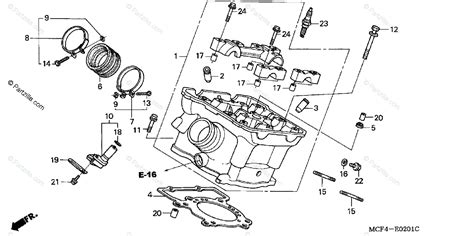 Honda Motorcycle 2004 Oem Parts Diagram For Cylinder Head Rr