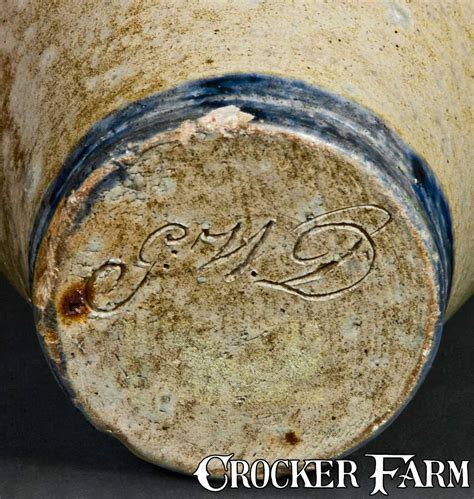 Early Stoneware Jar Incised On Bottom G W D Lot 196 January