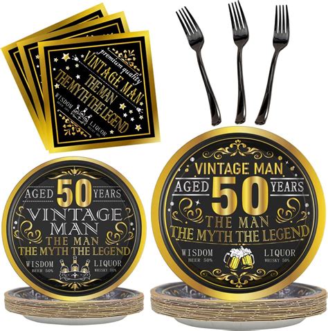 Amazon Vintage Th Birthday Party Tableware Set For Man Guest