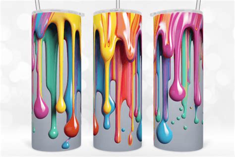 D Color Dripping Oz Tumbler Wrap Graphic By Tintin Design Creative