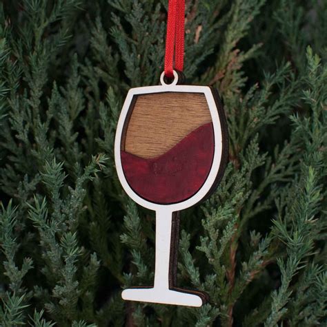 Wine Glass Christmas Ornament Etsy