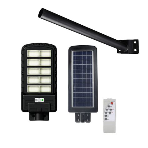 Luminaria Solar Led Poste W Kit Suporte Refletor Sensor Movimento