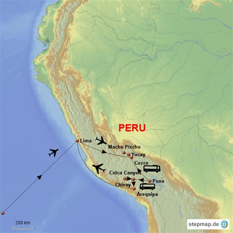 Stepmap Rundreise Peru Landkarte F R S Damerika