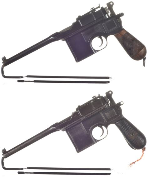 Two Mauser Broomhandle Semi Automatic Pistols Rock Island Auction