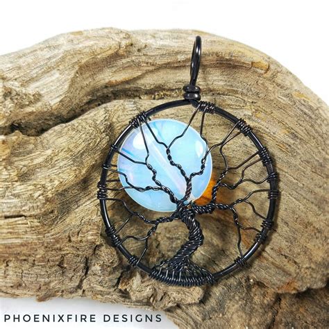 Celestial Jewelry Rainbow Moonstone Full Moon Tree Of Life Pendant