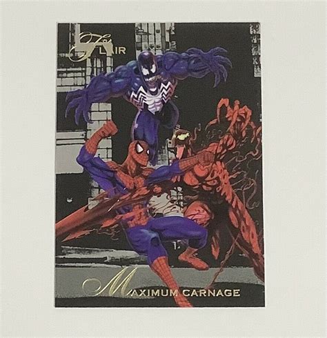 Mavin Marvel 94 Flair Spider Man Maximum Carnage Venom Trading Card