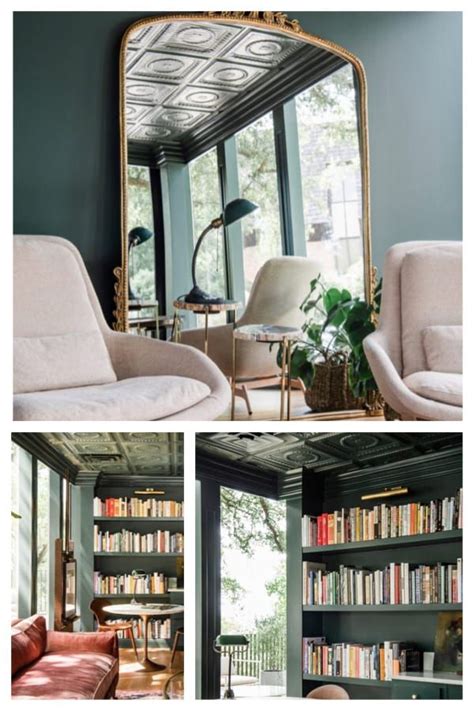 Joanna Gaines Library Ceiling Seen From A Variety Of Angles Tin Tiles