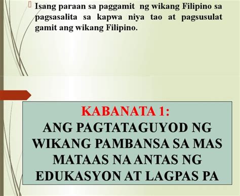 Ano Ang Kahalagahan Ng Wikang Filipino Sa Larangan Ng Edukasyon