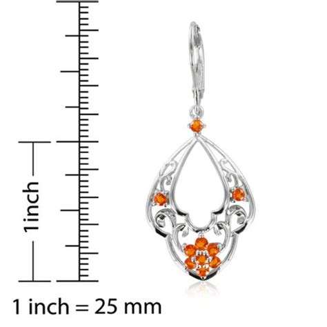 Natural Fire Opal Flower Drop Earrings In Sterling Silver