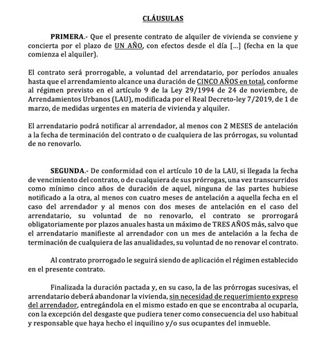 Descargar Modelo De Contrato De Alquiler Vivienda 2023