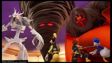 Kingdom Hearts Ice Titan Lava Titan Boss Fight Youtube