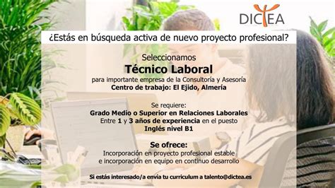 Oferta Empleo T Cnico Laboral Dictea Es