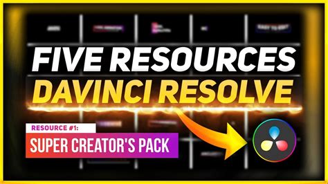 Five Must Have Resources For Editing Davinci Resolve Youtube