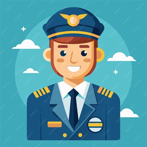 Pilot Vector Illustration Flat Style Aviation Professional Premium Ai