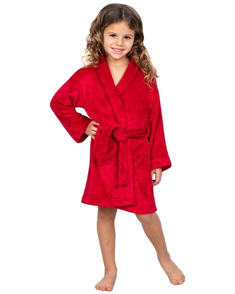 Komar Kids Girls Bathrobe Plush Pajama Robe Sleepwear Red Size 45