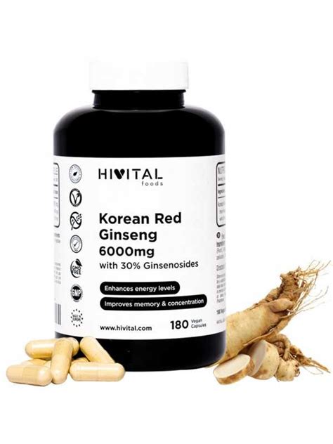 Hivital Panax Ginseng Rojo Coreano Mg Cap