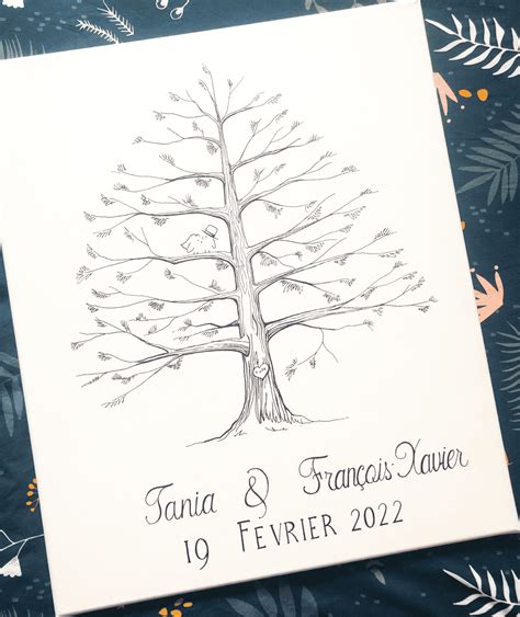 Tableau arbre à empreintes pour un mariage ou un baptême original