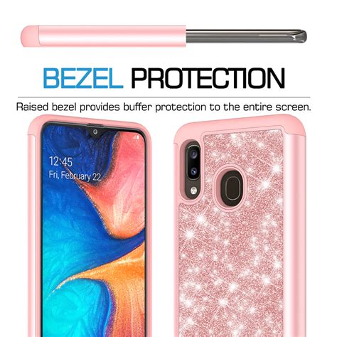 Samsung Galaxy A20 Case Glitter Bling Heavy Duty Shock Proof Hybrid C Spy Phone Cases And