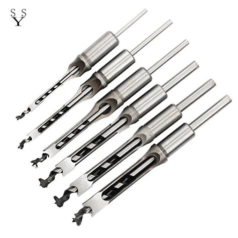 6pcs 6 35 16mm Hss Twist Square Hole Drill Bits Auger Mortising Chisel