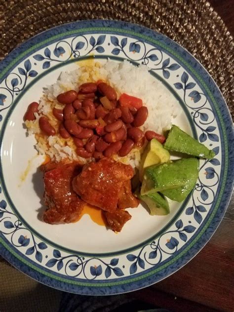 Arroz Con Habichuela Roja Y Carne Guisada Cooking Food Chicken