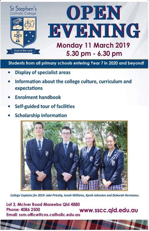 Open Evening St Stephens Catholic College Mareeba