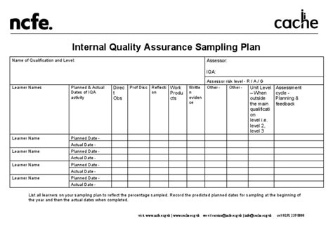 Section Three 39 Iqa Sampling Plan Combined Knowledge And Skills 2