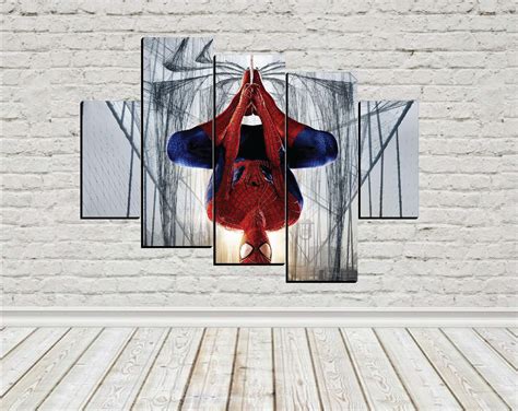 5 Panels Spiderman Canvas Art Marvel Spider Man Poster Piece Etsy