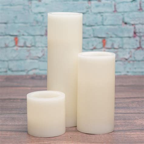 Richland Flameless Led Pillar Candles 3x3 3x6 And 3x9 Ivory Set O Save On Crafts