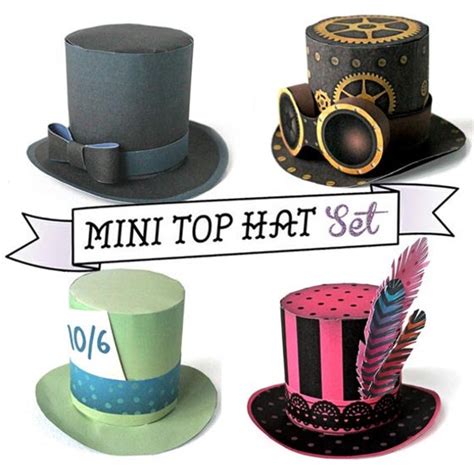 DIY Mini top hat templates and patterns. Easy no-sew step by | Etsy