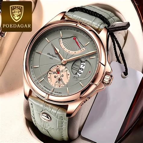 Poedagar Best Selling Pu Leather Quartz Mens Watches Waterproof