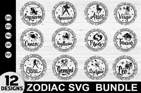 Zodiac Svg Bundle Astrology Signs Svg Graphic By Etcify · Creative Fabrica